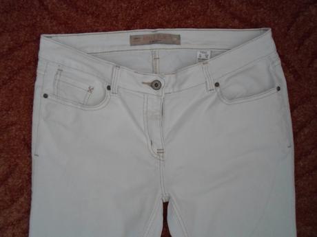 Bílé kalhoty rifle džíny ankle slim 12r, 7/8, next,40