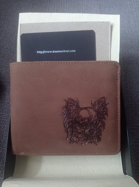 Kožená pánská peněženka s čivavou, 