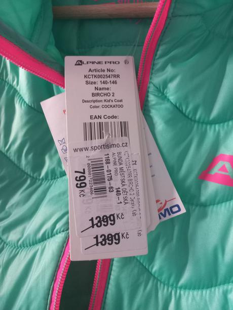 Dívčí prošívaný kabát alpine pro, vel. 152/158, alpine pro,152 / 158