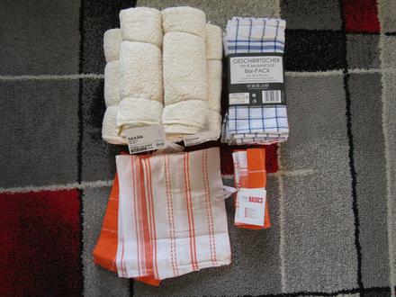 5 x ručník-ikea, 2 x utěrky-f & f +sada 8 ks-nové, 