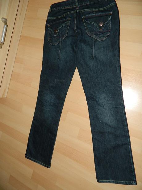Dámské tmavě modré rifle - džíny, vel. 38, 38