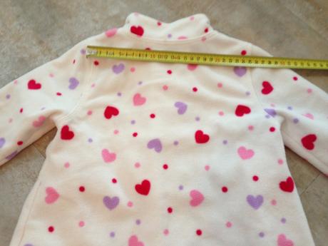 Mikina tunika srdíčka bílá ff 4-5let flauš hřejivá, f&f,110