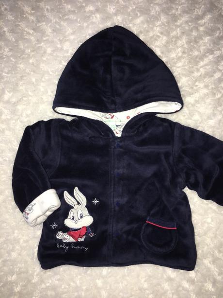 Sametová oteplená mikina/kabátek looney tunes, 68