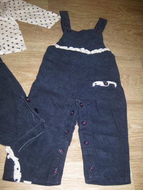 Tmavě modrá manžestr. souprava-růžovo-bílé prošití, tu,80