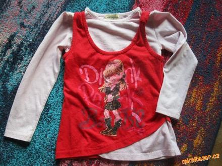 Tričko parádní pro holku červené, 86