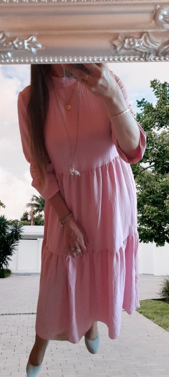 Shein volánové dlouhé šaty, m