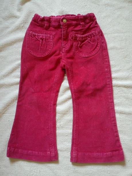 Manžestráky se třpytkama, h&m,98