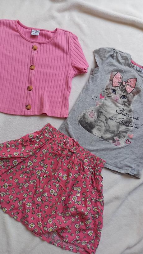 Crop top, sukně a tričko - cena celkem, terranova,134