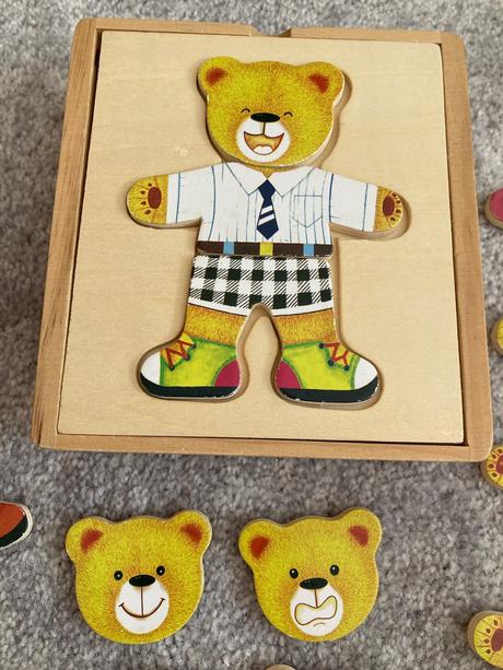 Dřevěná skládačka medvídek, 