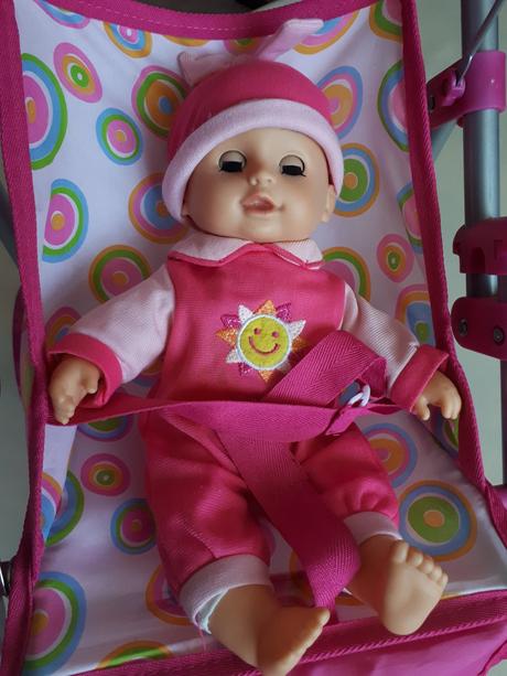 Kočárek pro panenky,trojkolka s panenkou se zvuky, 