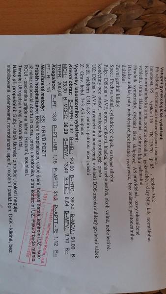 Lékařská zpráva, zkratky u krevního obrazu