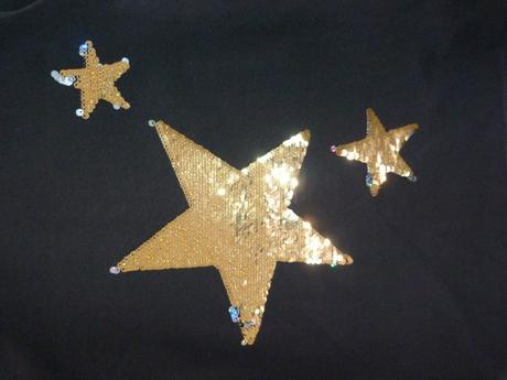 Tričko s flitrovými hvězdami vel. 134/140, tchibo,140