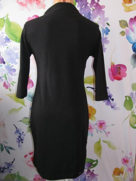 Černé pouzdrové šaty s 3/4 rukávy-jaro, podzim, m