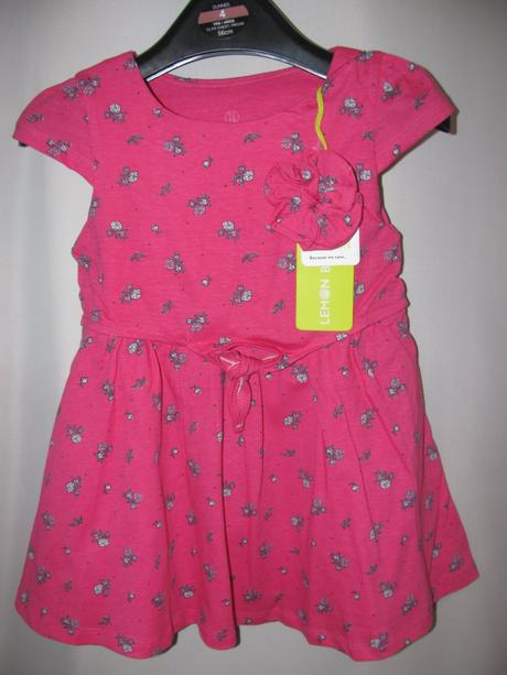 Bavlněné dívčí šaty s parádní gumičkou do vlasů, 98