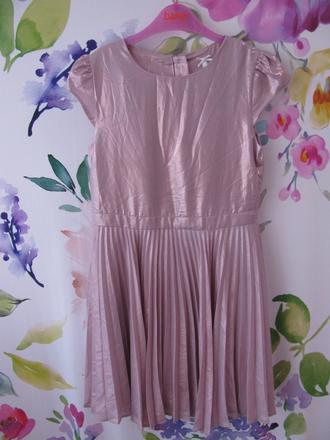 Společenské šedofialové šaty s plisovanou sukní, next,128