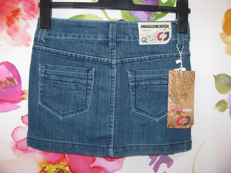 Džínová elastická minisukně, 34
