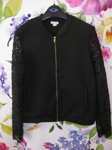 Černá elastická jarní bunda na zip, river island,152