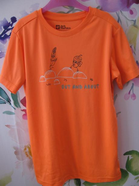 Krásné elastické lososové tričko jack wolfskin, jack wolfskin,140