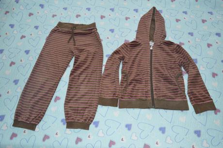Nošená sametová souprava,tepláky a mikina 122/128, h&m,122