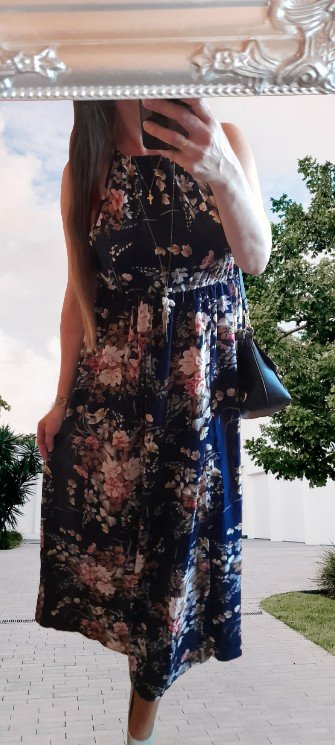 Shein květinové dlouhé šaty, l