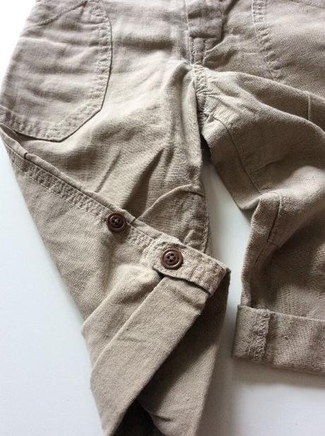Lehké lněné rollup kalhoty, gap,92