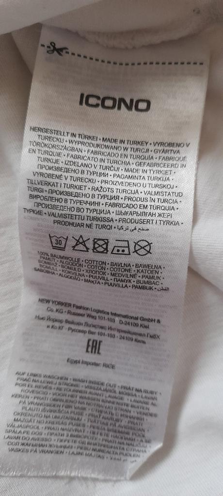 Icono bílé tričko s lebkou, xs