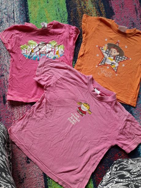 3x tričko krátký rukáv s obrázkem na holku, 80
