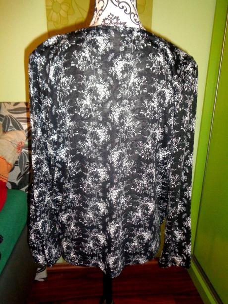 Černá vzdušná překřížená halenka, h&m,l