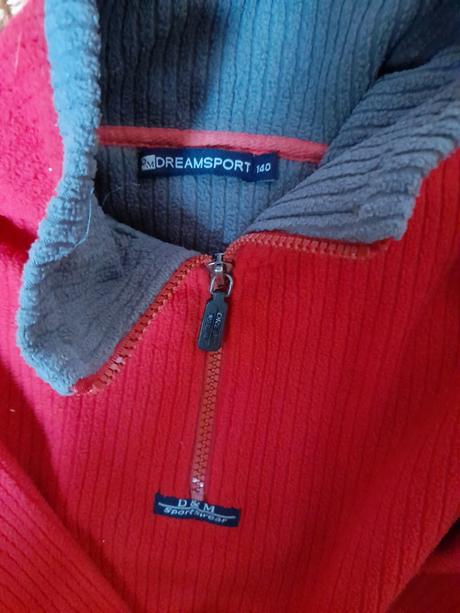 Mikina šedočervená sytá, 152