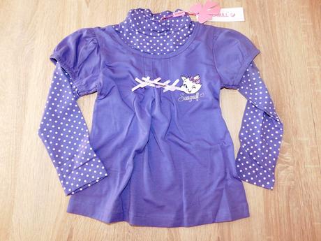 Dívčí bavlněné triko s roláčkem, 110 / 116 / 122