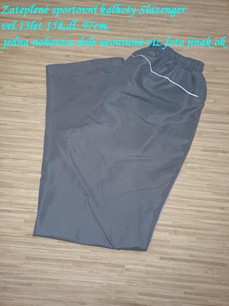 Zateplené sportovní kalhoty vel.13let 158, slazenger,158