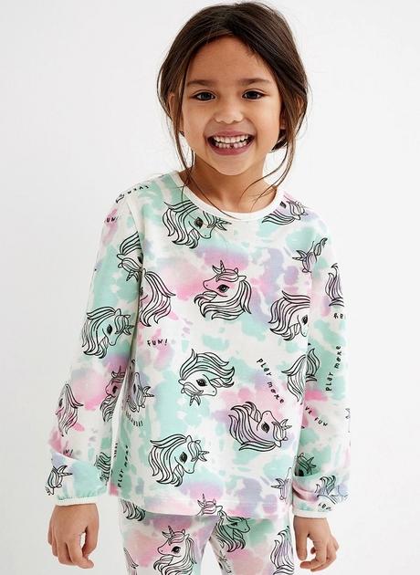 Dívčí mikina s jednorožci h&m bavlněná vel.134/140, h&m,134 / 140