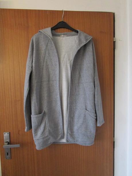 Pěkný sv. šedý bavl. kardigan s kapucí, bershka, bershka,m