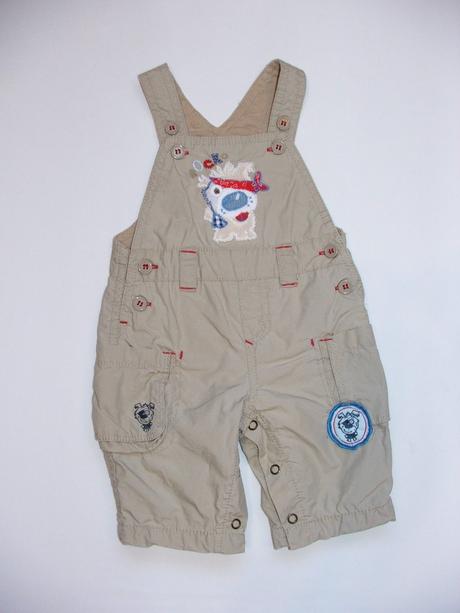 L54 podšité plátěné kalhoty s laclem vel. 62, next,62