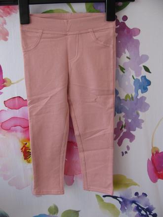 Elastické růžové přiléhavé tregíny, primark,98