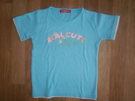 Modré triko,tričko krátký rukáv,vel.110/116,, 110