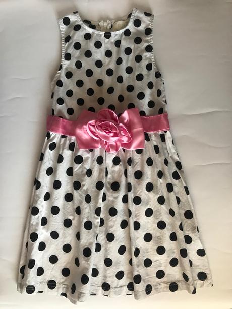 Puntíkované šaty s mašlí, 116