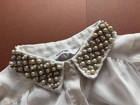 Košile bez rukávu s korálky šifonová - v.9/10 let, george,140