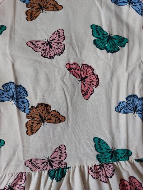 2x šaty motýlci, h&m,122