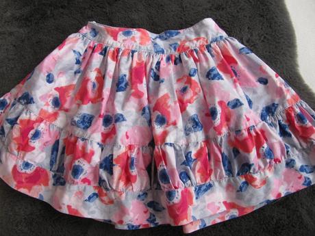 Plátěná volánková sukně s kytičkami, 110