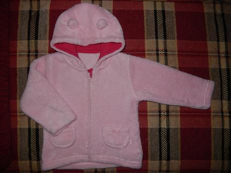 Růžová chlupatá mikina, 68