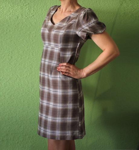 Kárované flanelové pouzdrové šaty h&m vel.36, h&m,s