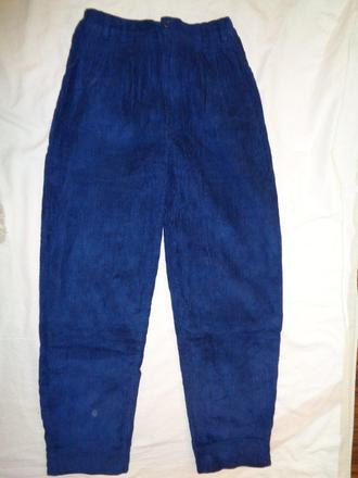 Modré silnější nabírané manžestrové kalhoty158/164, 158