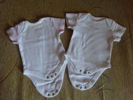 2x body s kr. r. bílé pro nejmenší, vel. 50, f&f,50