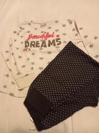 Ub1.teplejší hvězdičkové pyžamo 8-10 let,zn.y.f.k., 134