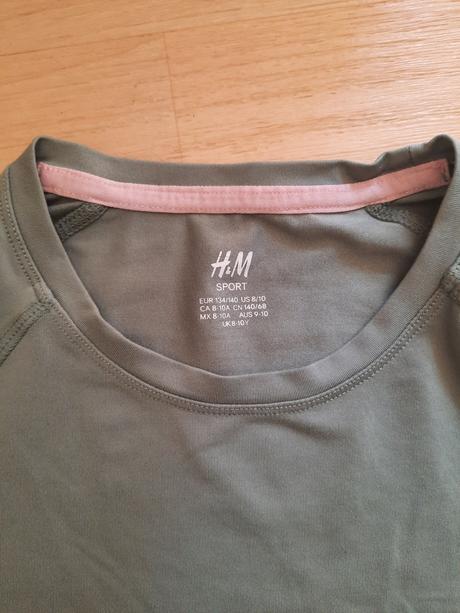 Tričko s kr. rukávem khaki hm sport, h&m,134