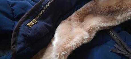 Zara luxusní péřová bunda s kožešinovým límcem, zara,s