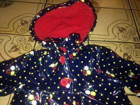 Dívčí pláštěnková bunda květy, puntíky vl. 92 - 98, mothercare,92