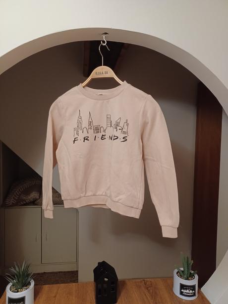 Starorůžová mikina friends h&m 146/152, h&m,152