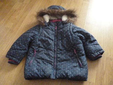 Puntíkatá zimní bunda 4 r, john lewis,104